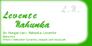 levente mahunka business card